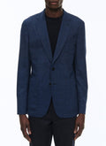Fursac - Chaqueta de tejido de lana a cuadros - Indigo - Hombre