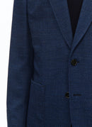 Fursac - Veste En Natté De Laine À Carreaux - Indigo - Homme