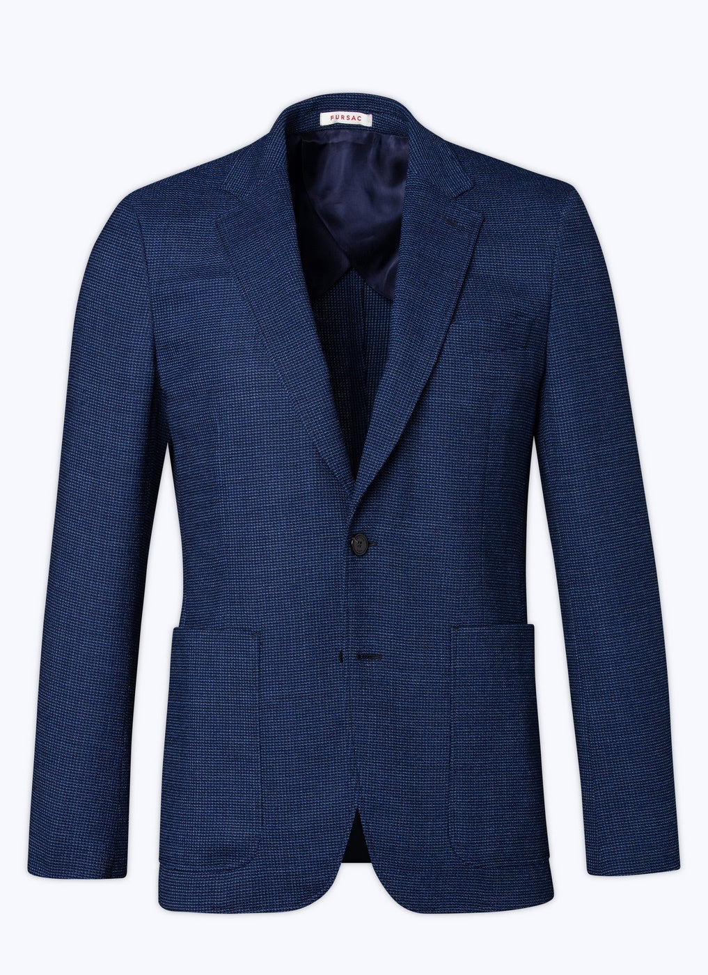 Fursac - Chaqueta de tejido de lana a cuadros - Indigo - Hombre