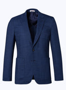 Fursac - Veste En Natté De Laine À Carreaux - Indigo - Homme