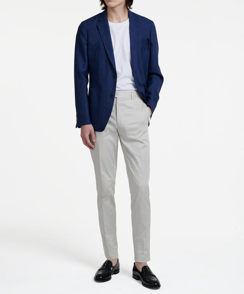 Fursac - Chaqueta de tejido de lana y lino jaspeado - Indigo - Hombre