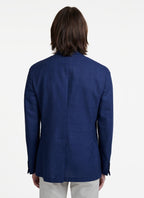 Fursac - Chaqueta de tejido de lana y lino jaspeado - Indigo - Hombre