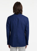 Fursac - Chaqueta de tejido de lana y lino jaspeado - Indigo - Hombre