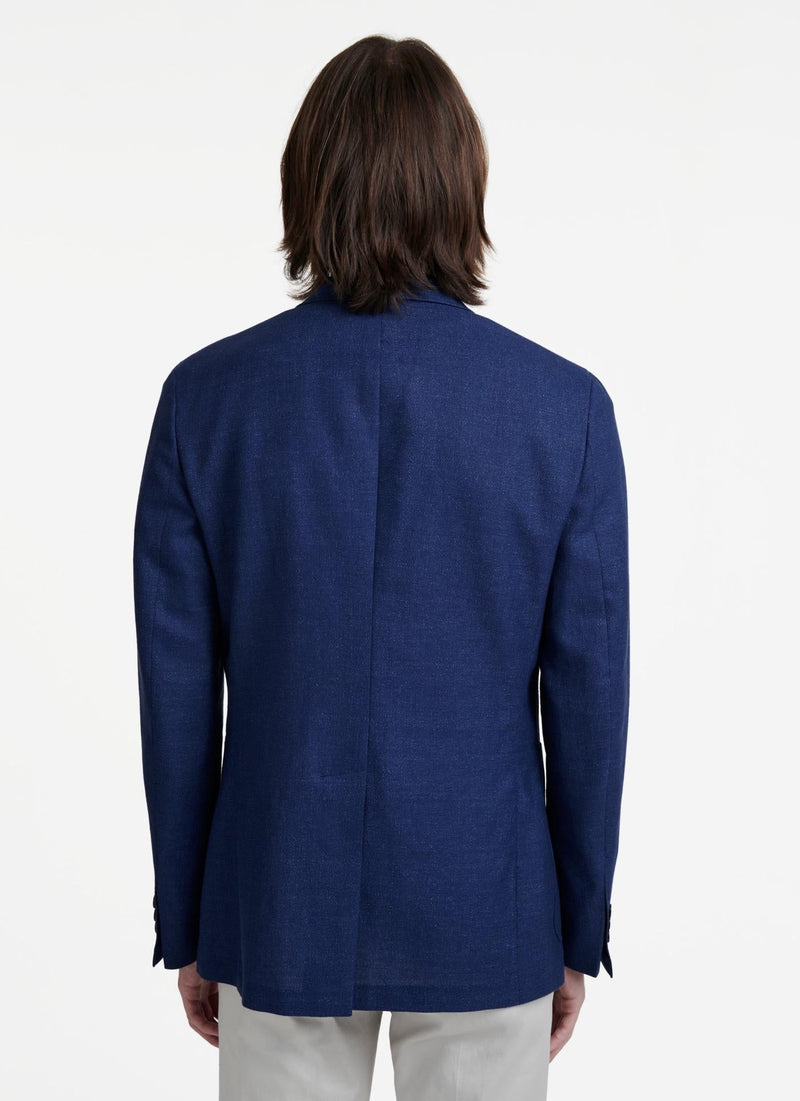 Fursac - Chaqueta de tejido de lana y lino jaspeado - Indigo - Hombre
