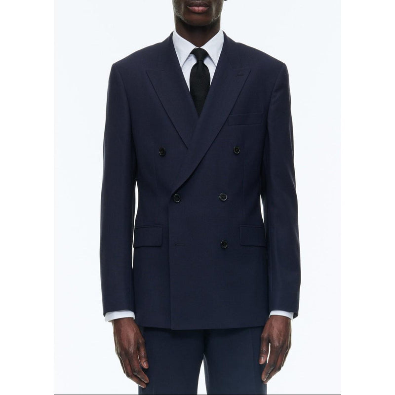 Certified Wool Double Breasted Jacket - Blue