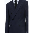 Chaqueta cruzada de lana certificada - Azul
