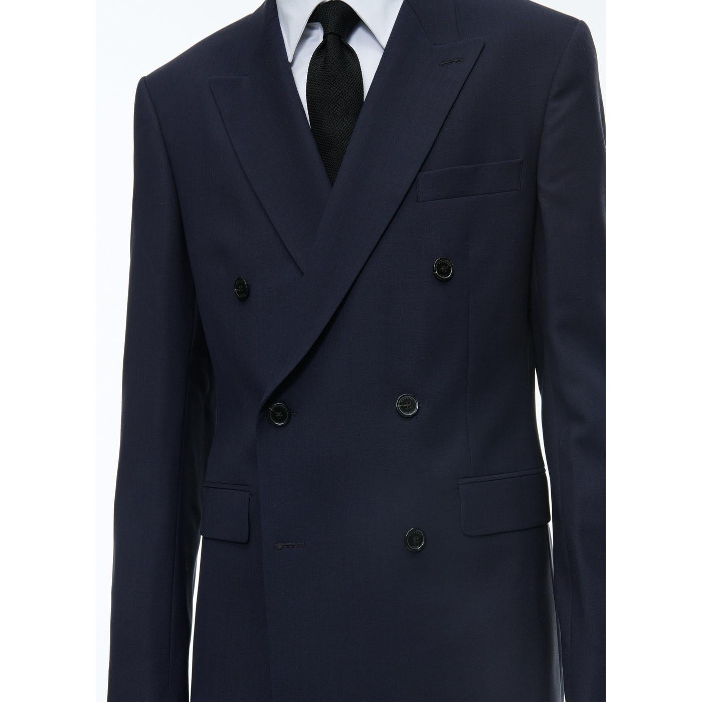 Chaqueta cruzada de lana certificada - Azul