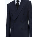 Certified Wool Double Breasted Jacket - Blue