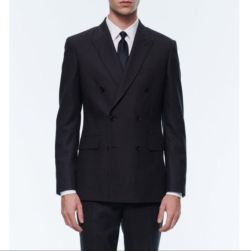 Chaqueta de franela con doble botonadura - Carbón