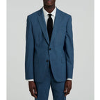 Fursac - Chaqueta de traje Serge de lana - Azul jaspeado - Hombre