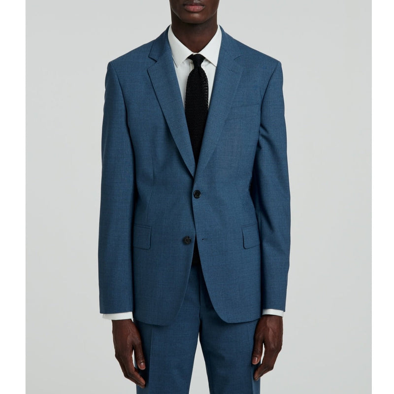 Fursac - Chaqueta de traje Serge de lana - Azul jaspeado - Hombre