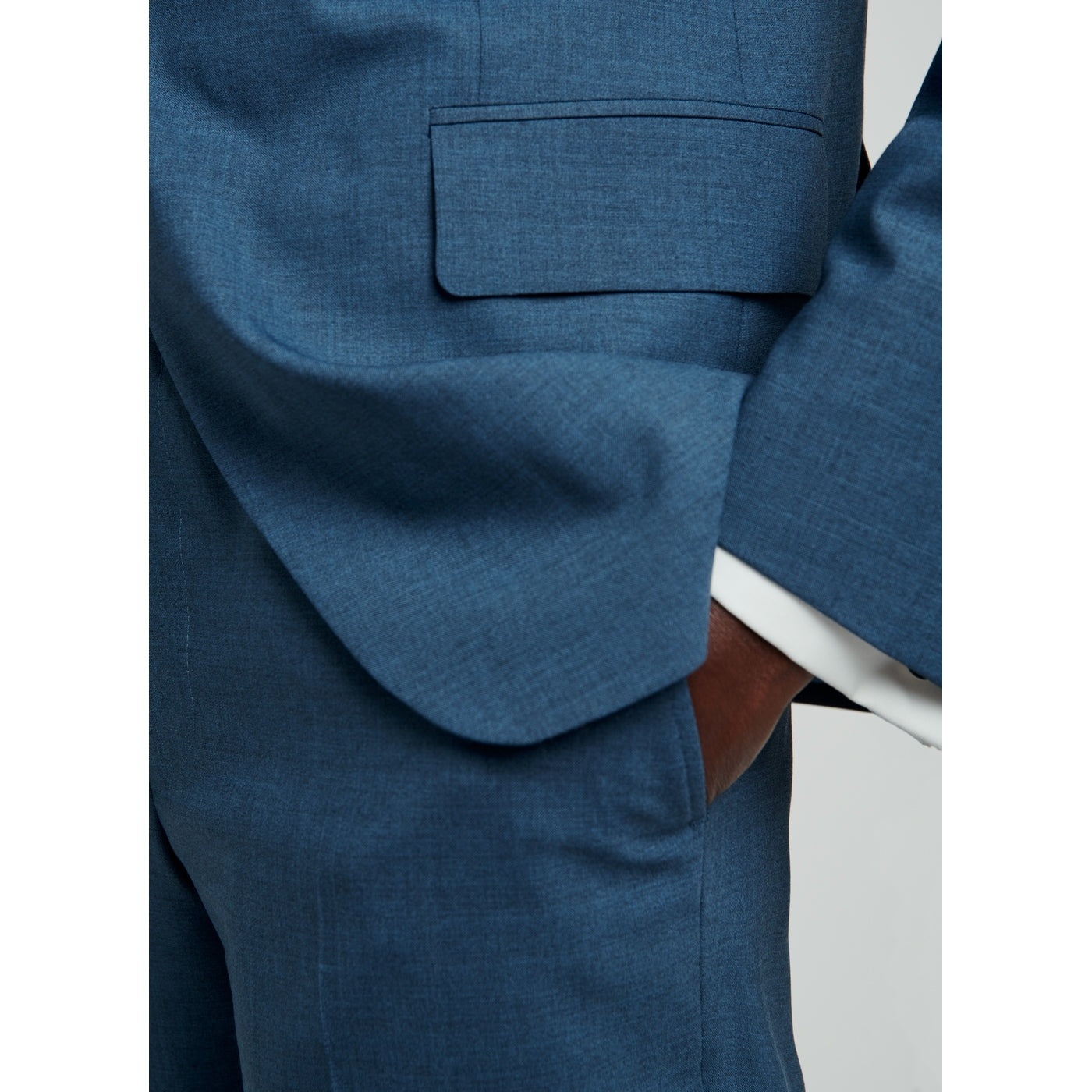 Fursac - Chaqueta de traje Serge de lana - Azul jaspeado - Hombre