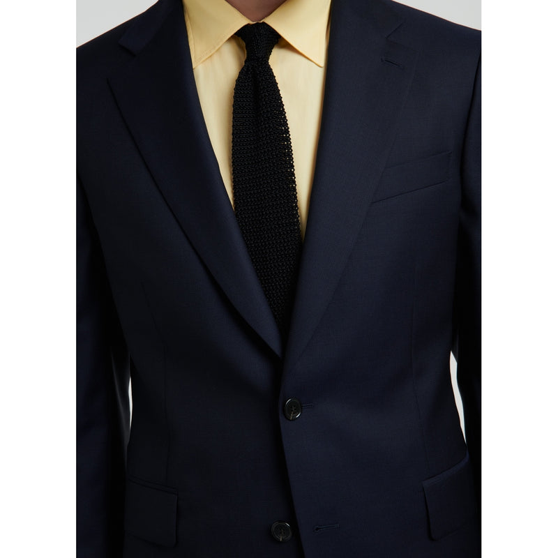 Fursac - Navy Blue Wool Micro Natté Jacket - Navy Blue