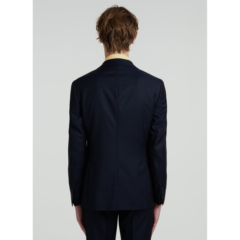 Fursac - Navy Blue Wool Micro Natté Jacket - Navy Blue