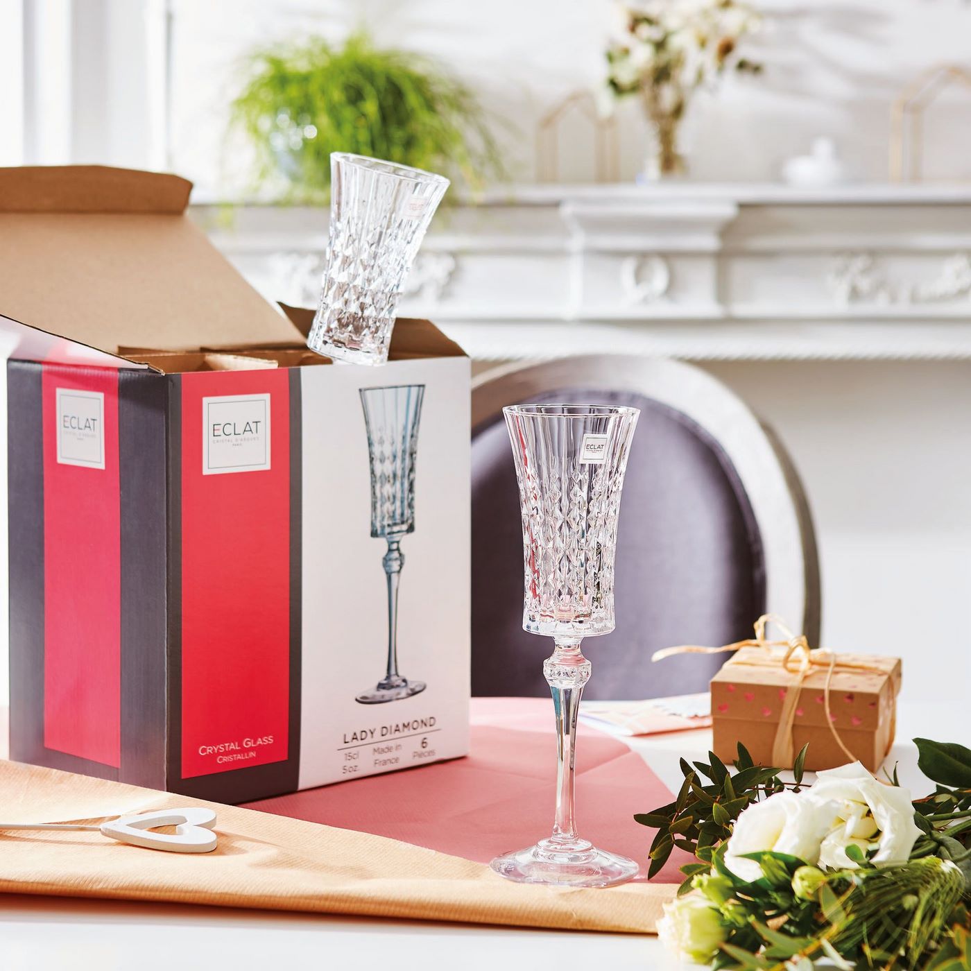 Lady Diamond - 4 Flûtes - 15Cl - Cristal D'Arques