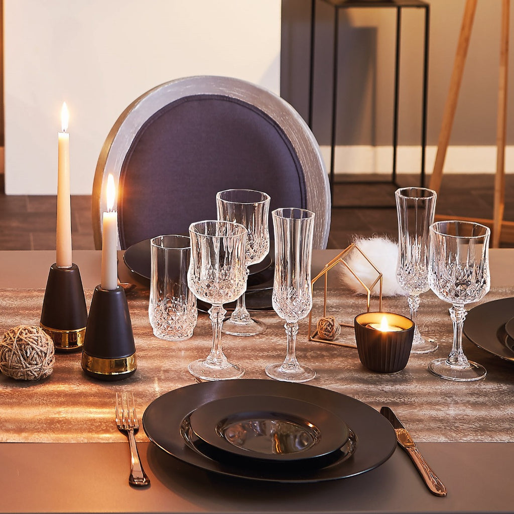 Longchamp - 4 Verres Hauts - 36Cl - Cristal D'Arques