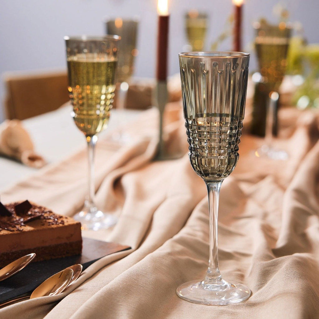 Rendez-Vous Brume - 4 Rendez Champagne Flutes - Brown - 17cl - Cristal D'Arques