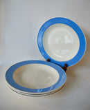 Lot De 4 Assiettes Creuses Villeroy & Boch Modèle Orléans Bleu Ciel - Années 50