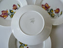 Lot De 4 Assiettes Plates Digoin Sarreguemines Modèle Roseline Peintes À La Main - Années 40-50