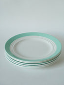 Lot De 5 Assiettes À Dessert Saint-Amand Bord Coloré Menthe - 1950