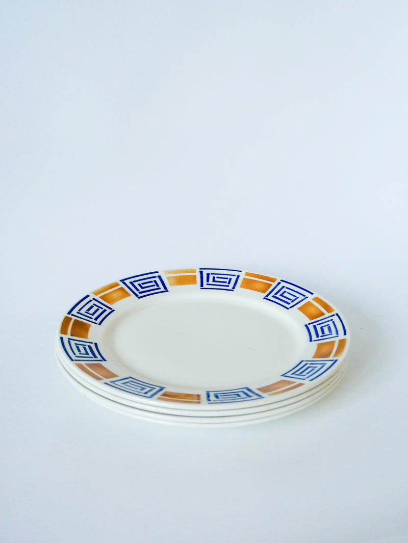 Lot De 4 Assiettes Plates Badonviller Modèle Lafayette - 1930