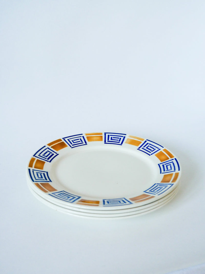 Lot De 4 Assiettes Plates Badonviller Modèle Lafayette - 1930