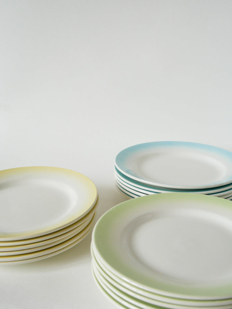 Lot De 6 Assiettes À Dessert Tie & Dye Couleur Bleu - 1960