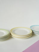 Lot De 5 Assiettes À Dessert Tie & Dye Couleur Bleu - 1960