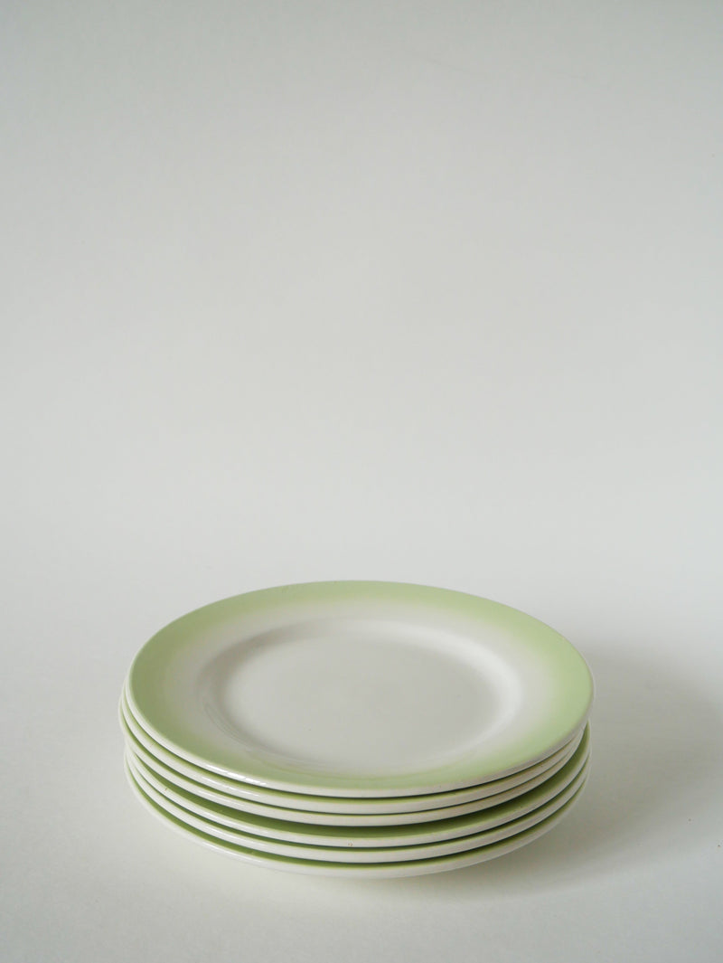 Lot De 6 Assiettes À Dessert Tie & Dye Couleur Vert - 1960