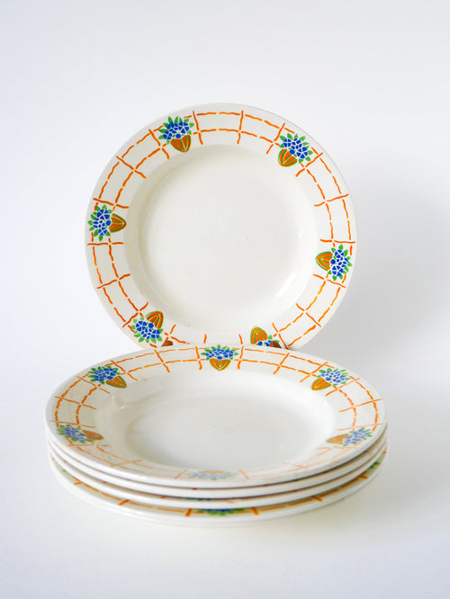 Lot De 6 Assiettes Creuses Hbcm - Modèle Josette - 1940