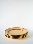 Lot De 5 Assiettes Plates - Salins - Marron Et Beige Texturé - Art Déco - 1930