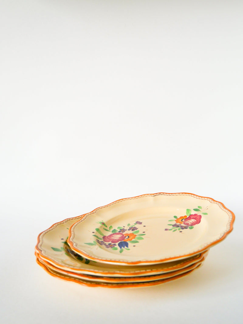 Lot De 4 Grandes Assiettes Plates - Longchamp - 1940