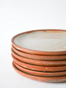 Lot De 6 Assiettes Plates En Grès Artisanal - 1970