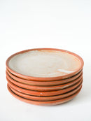 Lot De 6 Assiettes Plates En Grès Artisanal - 1970