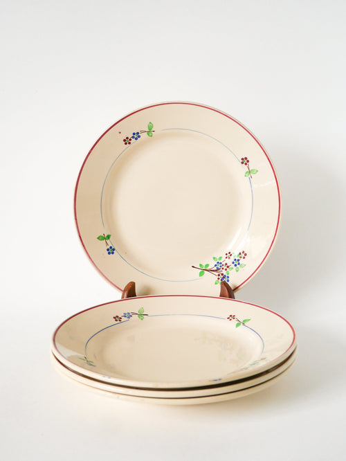 Ensemble De 4 Assiettes Plates Moulin Des Loups - Modèle "Isabelle" - 1950