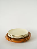 Lot De 5 Assiettes À Dessert, Effet Tissé, Jaune Beurre, Salins, 1950