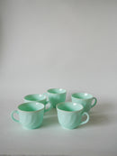 Lot De 5 Tasses À Café En Vert Mint Arcopal - 1970