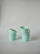 Lot De 5 Tasses À Café En Vert Mint Arcopal - 1970