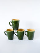 Ensemble De 4 Mugs Verts En Grès Vernissé - Céramique - 1970