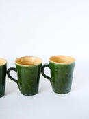 Ensemble De 4 Mugs Verts En Grès Vernissé - Céramique - 1970