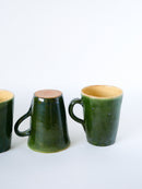 Ensemble De 4 Mugs Verts En Grès Vernissé - Céramique - 1970