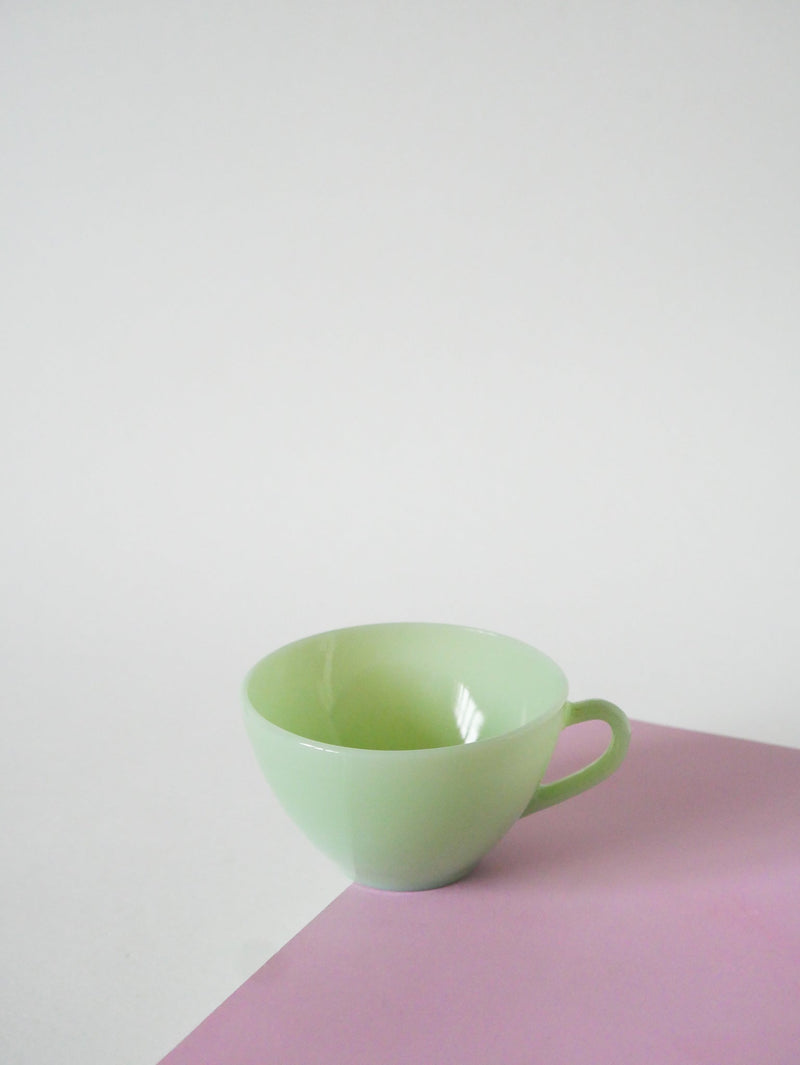 Ensemble De 6 Tasses À Café En Arcopal - Vert Opalescent - 1960