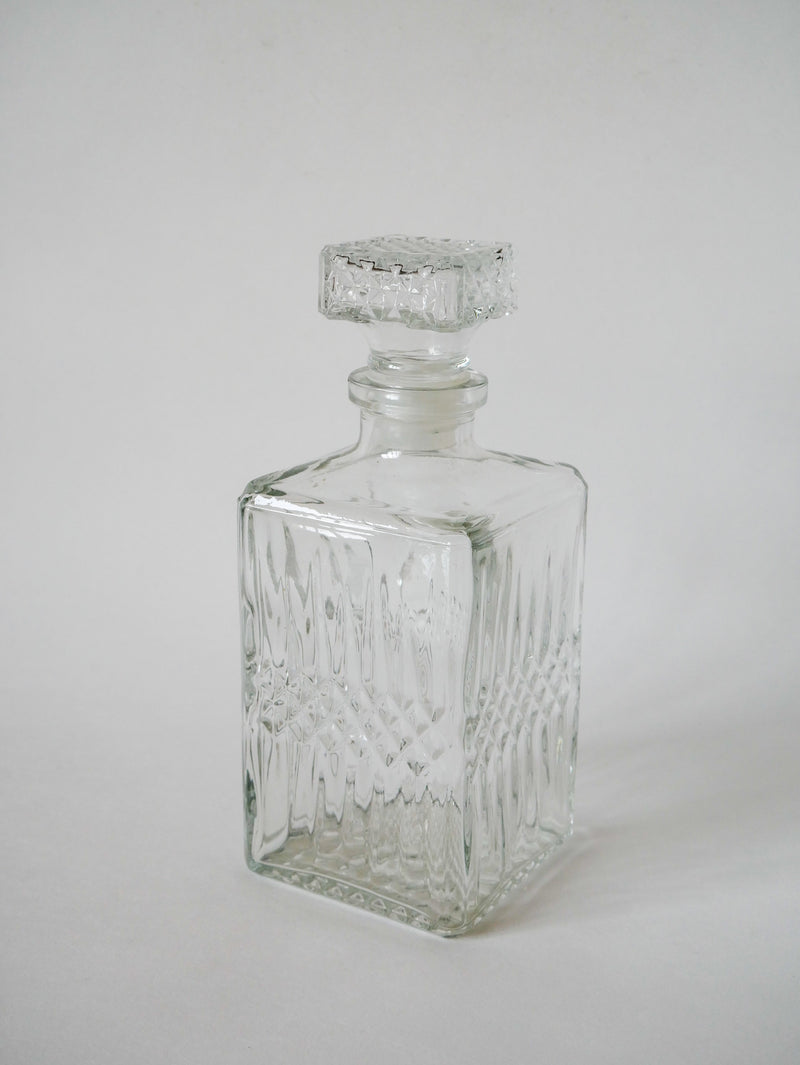 Carafe À Whisky Facettée - Bouchon Travaillé - 1970