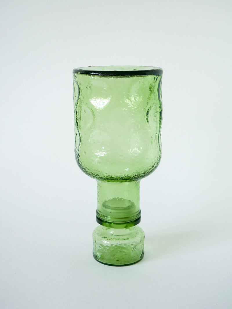 Carafe En Verre Bullé Vert - 1970