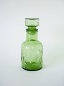 Carafe En Verre Bullé Vert - 1970