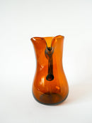 Pichet En Verre Ambré - Design - 1970 - 23 X 18 Cm