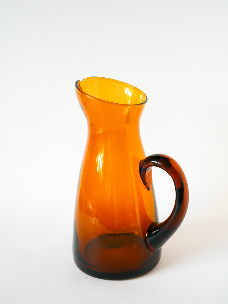 Pichet En Verre Ambré - Design - 1970 - 26 X 17 Cm