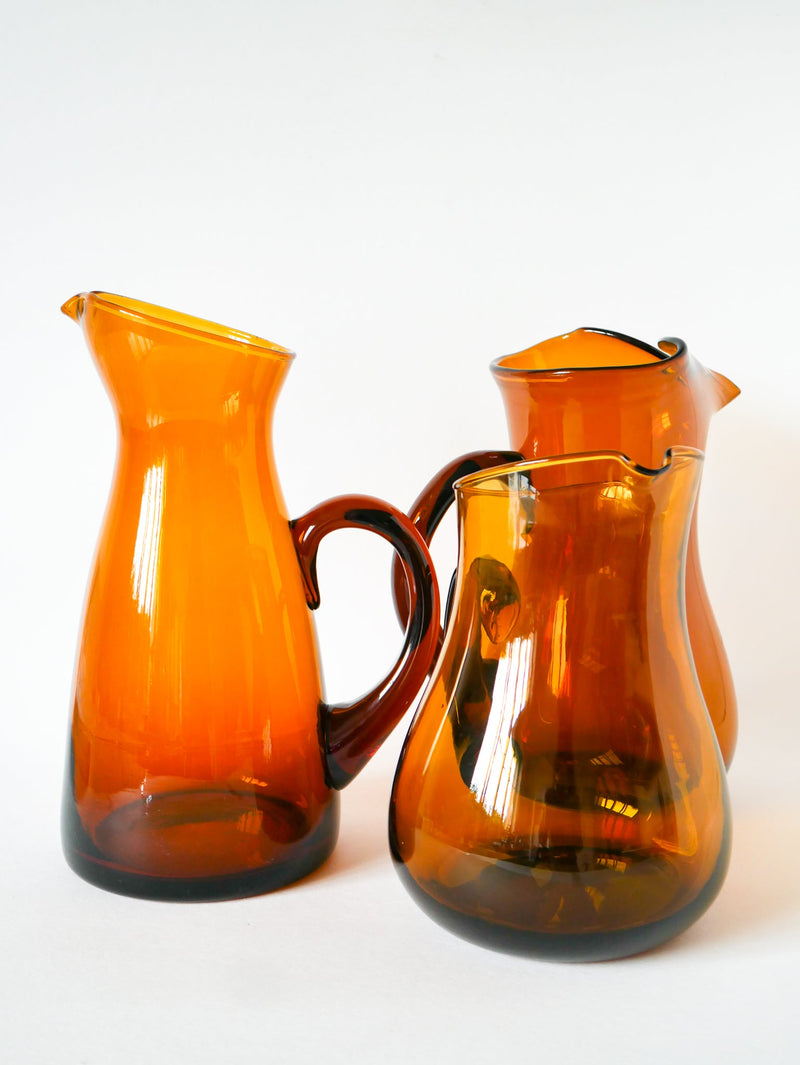 Pichet En Verre Ambré - Design - 1970