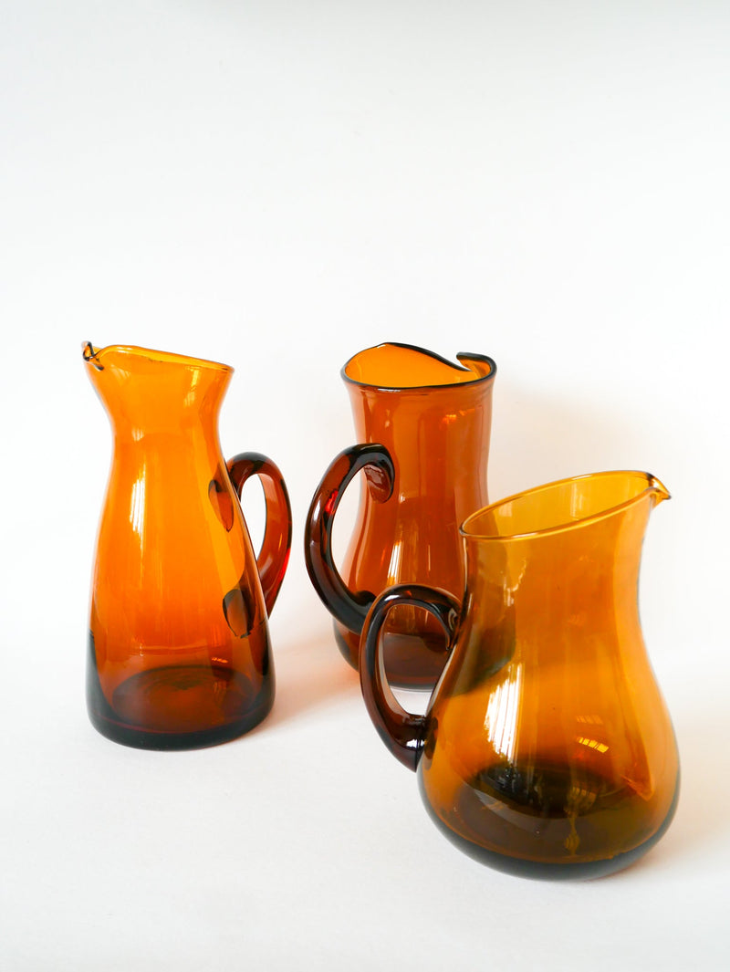 Pichet En Verre Ambré - Design - 1970