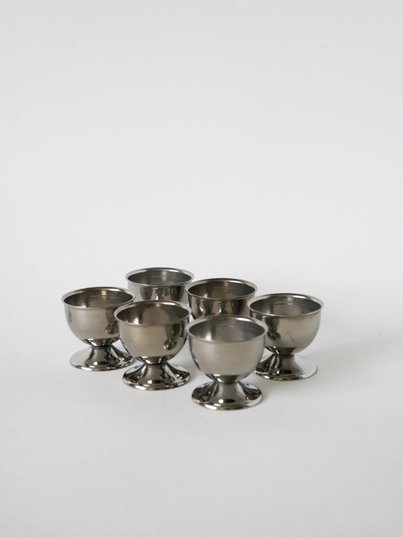 Lot De 6 Coquetiers En Inox - Design - 1970